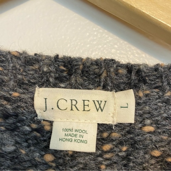 Vintage 90s J.Crew 100% Wool Tweed Crewneck Sweater Chunky Knit Grunge - Picture 5 of 8